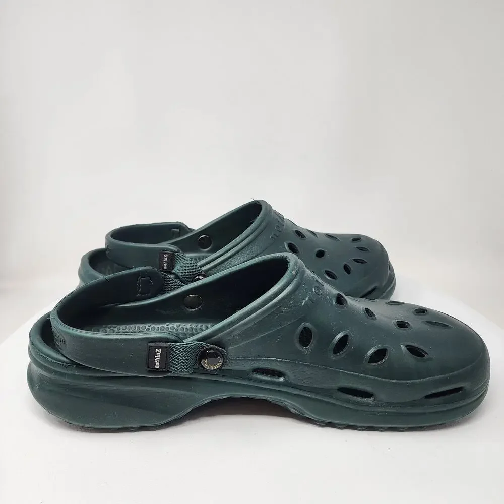 Nothinz Clogs Men 13 Hunter Green Swivel Strap Vented Comfort Lightweight Shoes